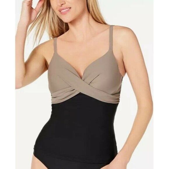 Island Escape Gemini Colorblocked Push-Up Tankini - Picture 1 of 15